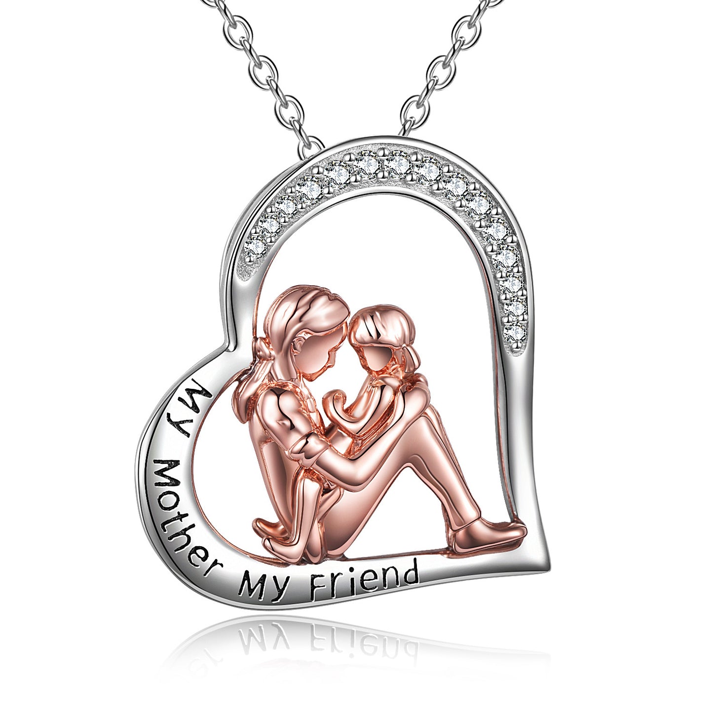 Mother-Daughter Sterling Silver Necklace