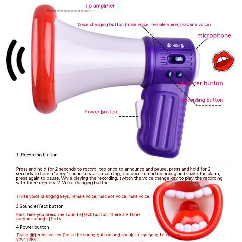 Kids' Creative Funny Lips Horn Loudspeaker