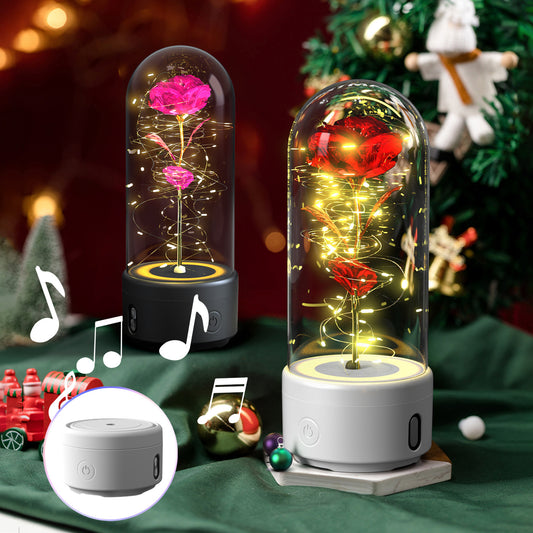 Creative 2-in-1 Rose LED Light and Bluetooth Speaker