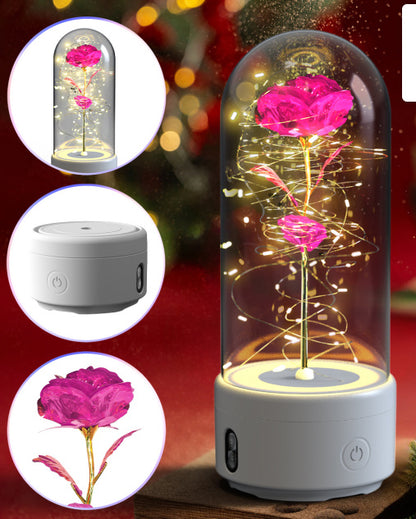 Creative 2-in-1 Rose LED Light and Bluetooth Speaker