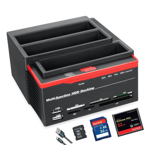 USB 2.0 SATA/IDE Hard Disk Docking Station with Card Reader