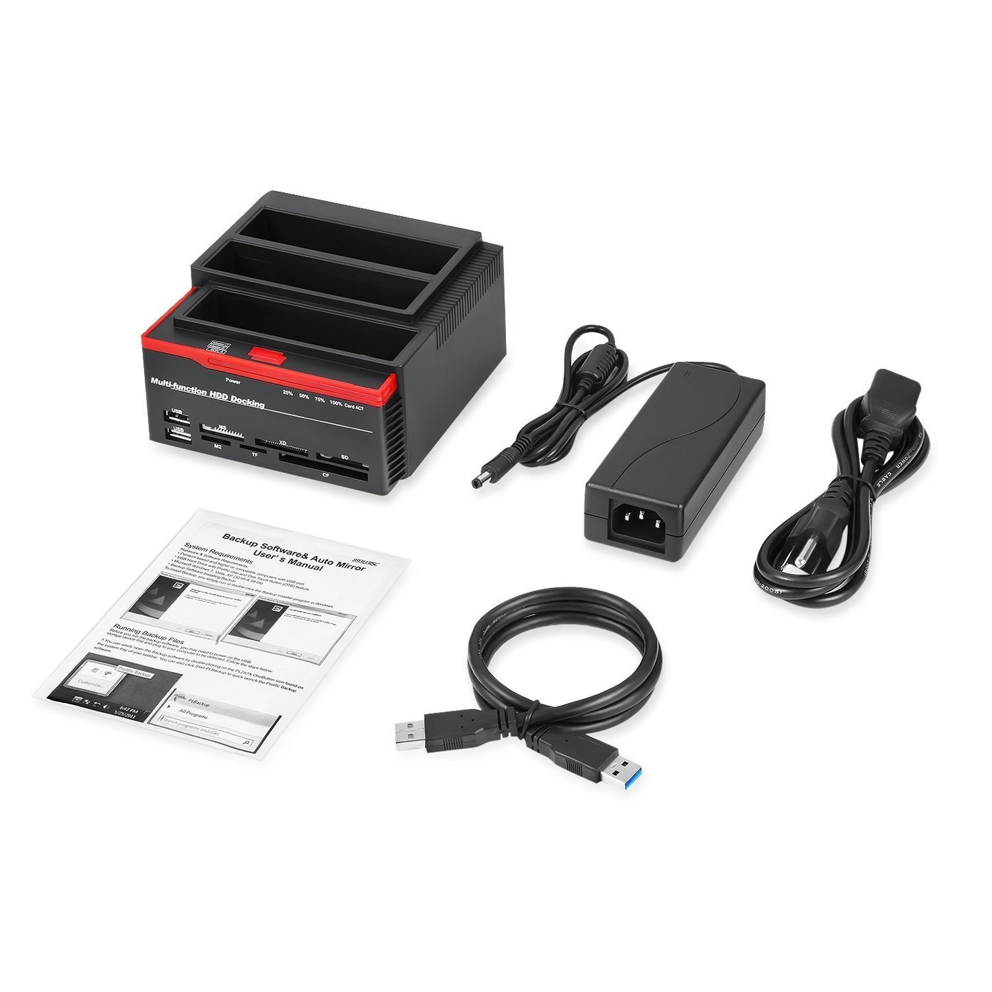 USB 2.0 SATA/IDE Hard Disk Docking Station with Card Reader