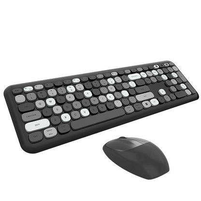 Wireless Office Punk Keyboard and Mouse Set – Retro Style with Modern Features