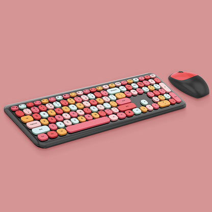 Wireless Office Punk Keyboard and Mouse Set – Retro Style with Modern Features