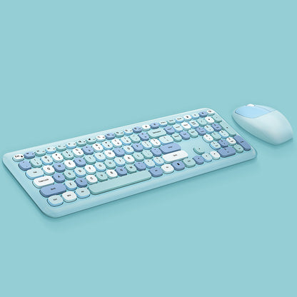 Wireless Office Punk Keyboard and Mouse Set – Retro Style with Modern Features