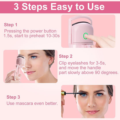 Rechargeable Electric Eyelash Curler for Long-Lasting Lashes