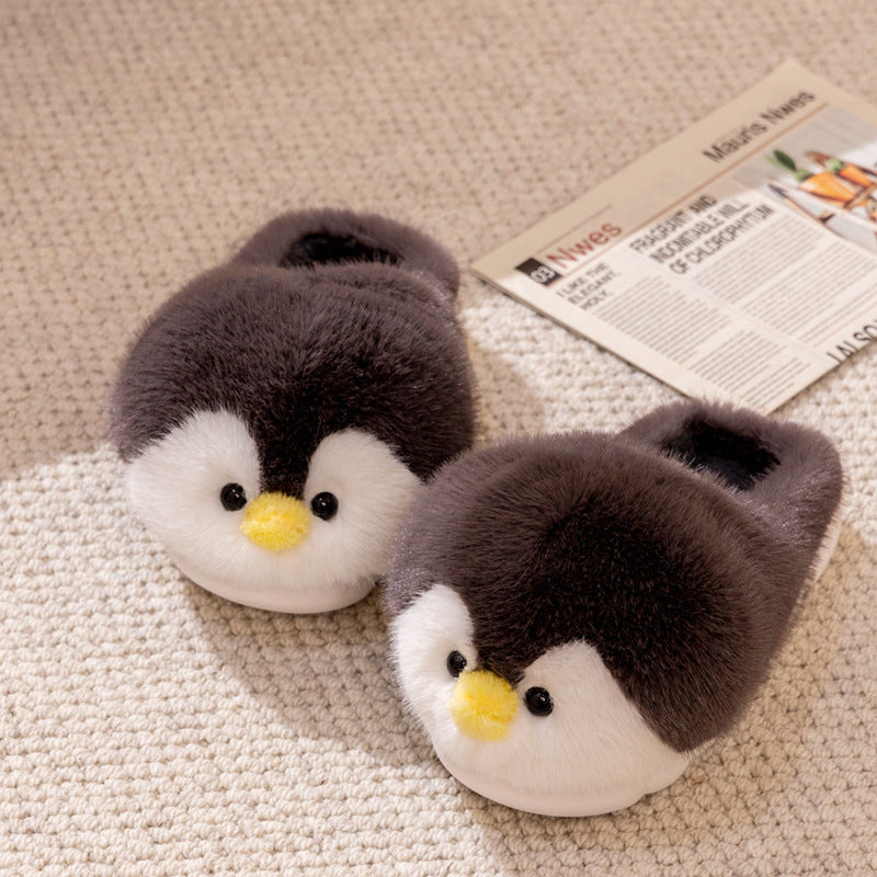 Cute Penguin Cartoon Plush Slippers