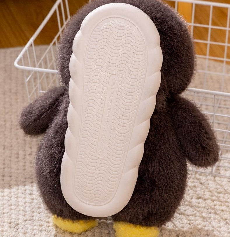 Cute Penguin Cartoon Plush Slippers