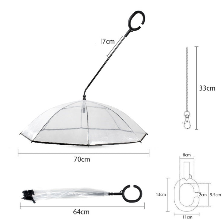 Transparent Pet C-Type Adjustable Umbrella