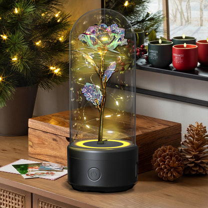 Creative 2-in-1 Rose LED Light and Bluetooth Speaker