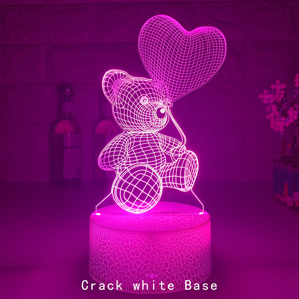 3D LED Bear Night Lamp - Cute & Cozy Bedroom Decor