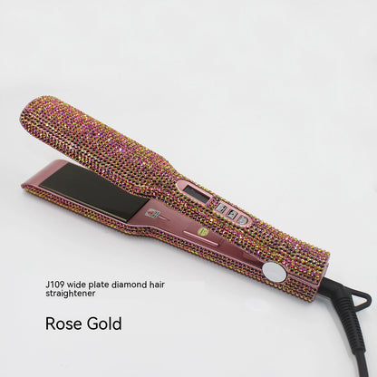 Inlaid Rhinestone Quartz Hair Straightener