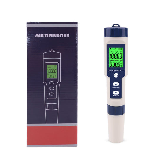 5-in-1 Waterproof Salinity Meter – Accurate Water Quality Tester