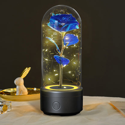 Creative 2-in-1 Rose LED Light and Bluetooth Speaker