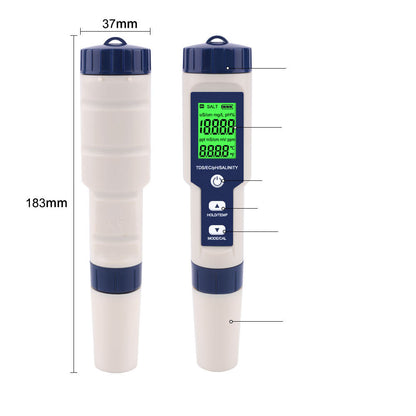 5-in-1 Waterproof Salinity Meter – Accurate Water Quality Tester