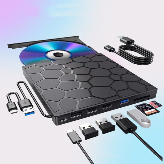 Multifunctional External CD/DVD Drive – Portable CD Writer and Reader