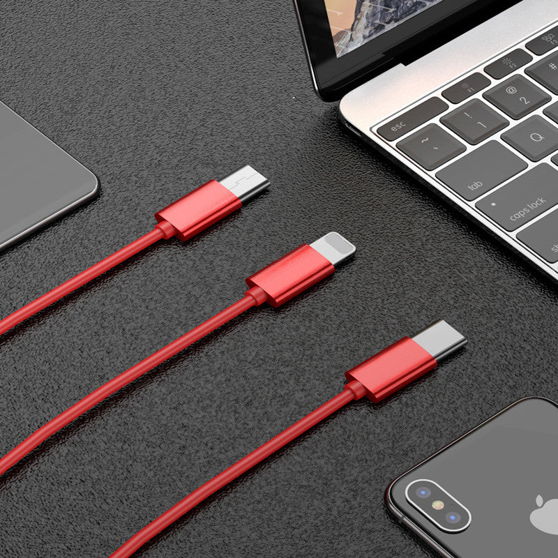 3-in-1 Telescopic Data Cable – Universal Charging Solution for All Your Devices