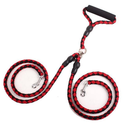 Double-Ended Dog Leash & Collar Set – For Walking Two Dogs