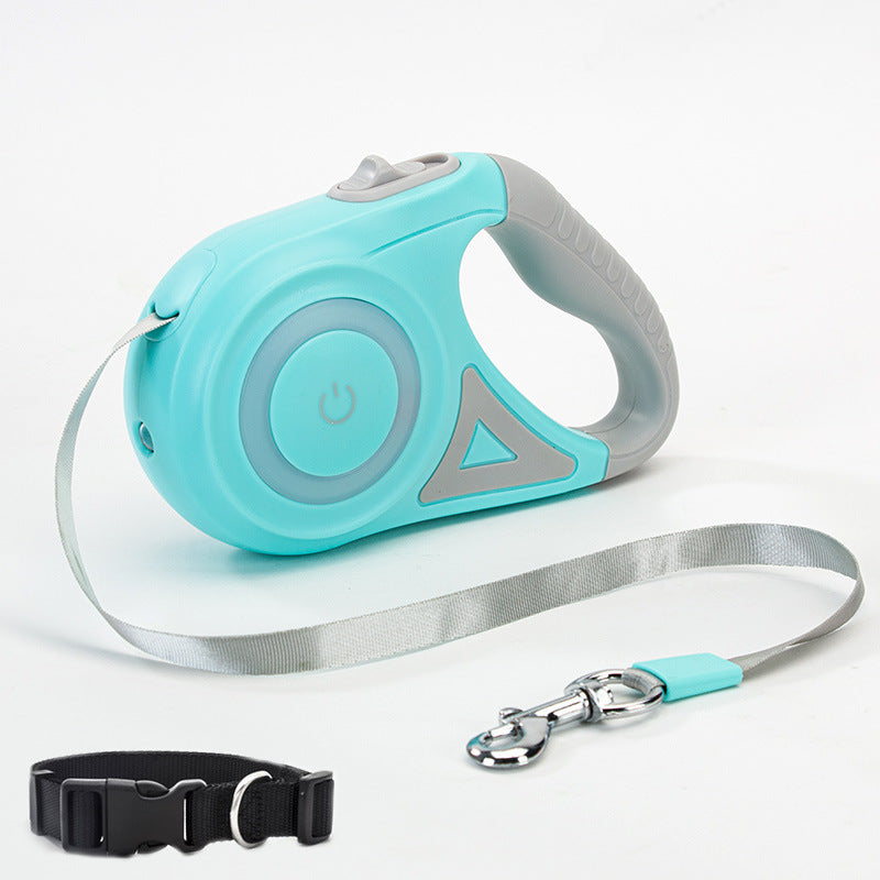 Retractable Dog Leash and Collar with Spotlight