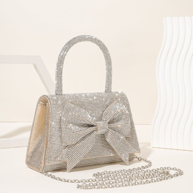 New Light Luxury Full Diamond Bow Handbag – Elegant & Sparkling Fashion