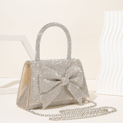 New Light Luxury Full Diamond Bow Handbag – Elegant & Sparkling Fashion