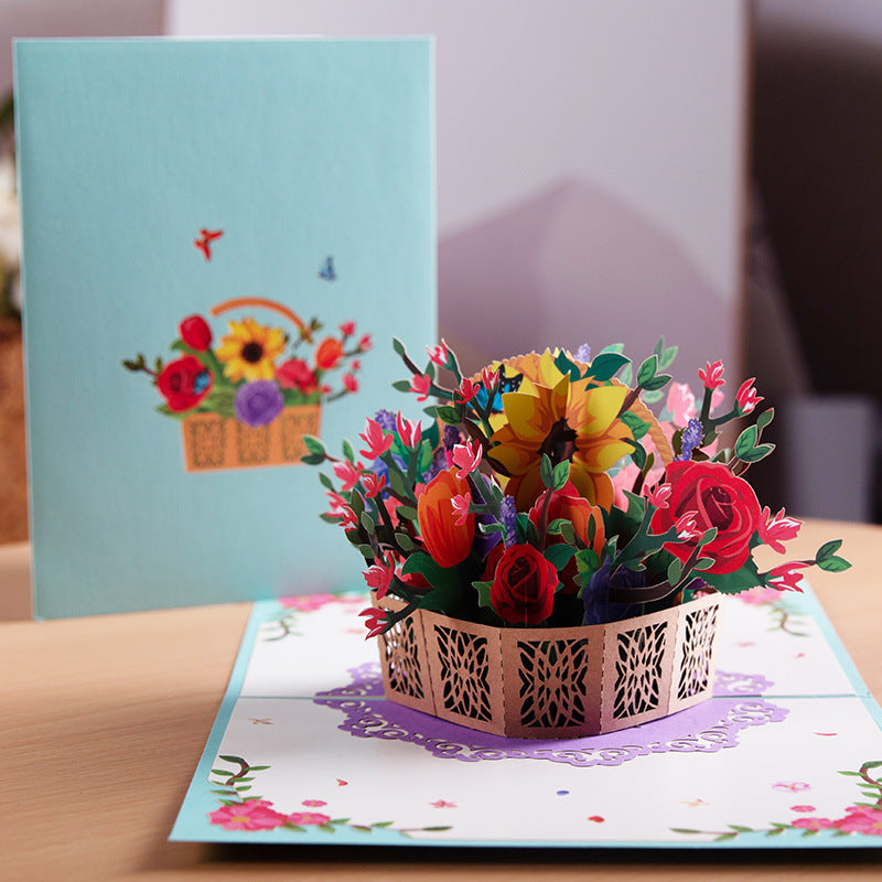 3D PopUp Flower Bouquet Cards Gift