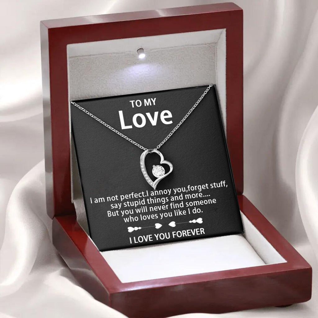 Love Necklace with Preserved Fresh Flower Gift Box