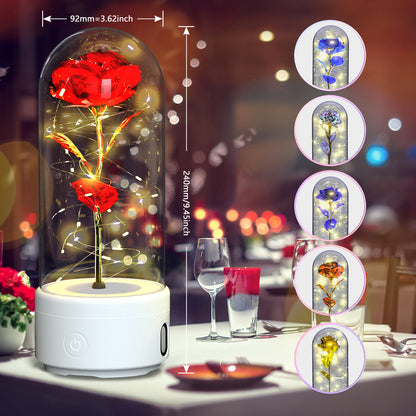 Creative 2-in-1 Rose LED Light and Bluetooth Speaker