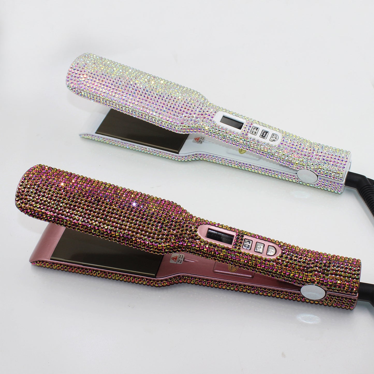 Inlaid Rhinestone Quartz Hair Straightener