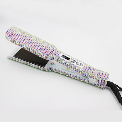 Inlaid Rhinestone Quartz Hair Straightener