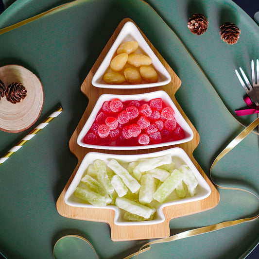 4-Piece Christmas Tree Ceramic Plates Set