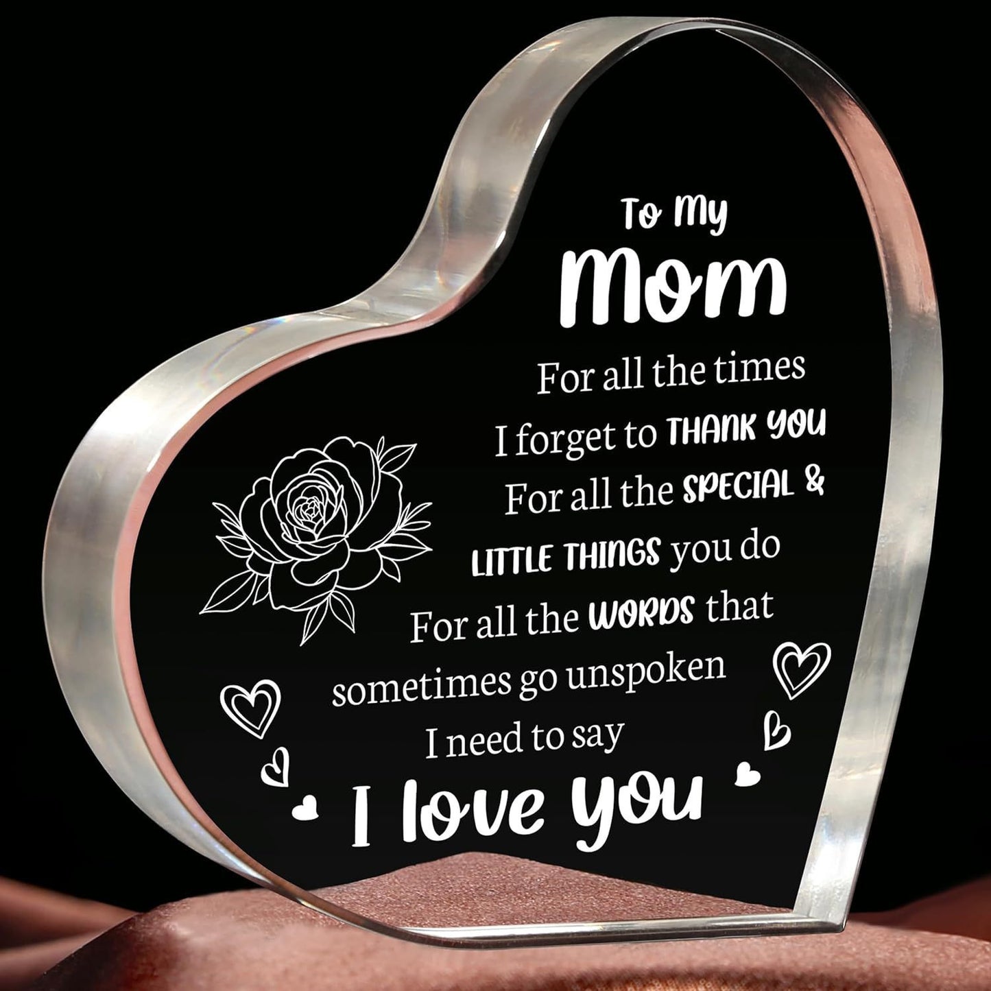 Mothers Day Elegant Transparent 'Love' Ornament Gift