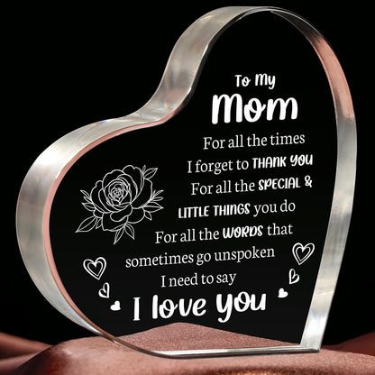 Mothers Day Elegant Transparent 'Love' Ornament Gift