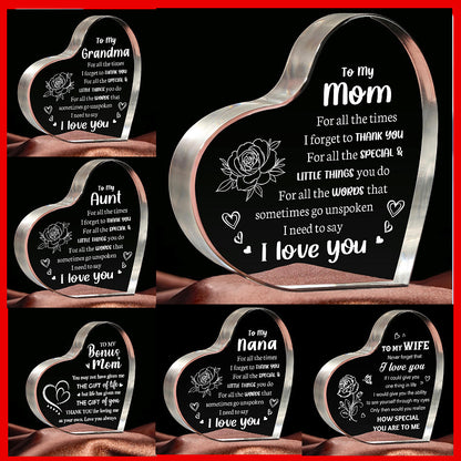 Mothers Day Elegant Transparent 'Love' Ornament Gift