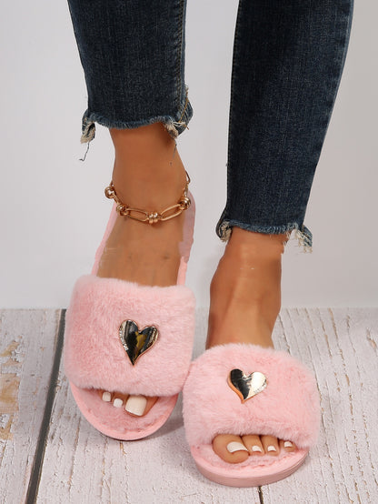 Cozy Furry Fluffy Slippers – Warm Plush Indoor Slippers