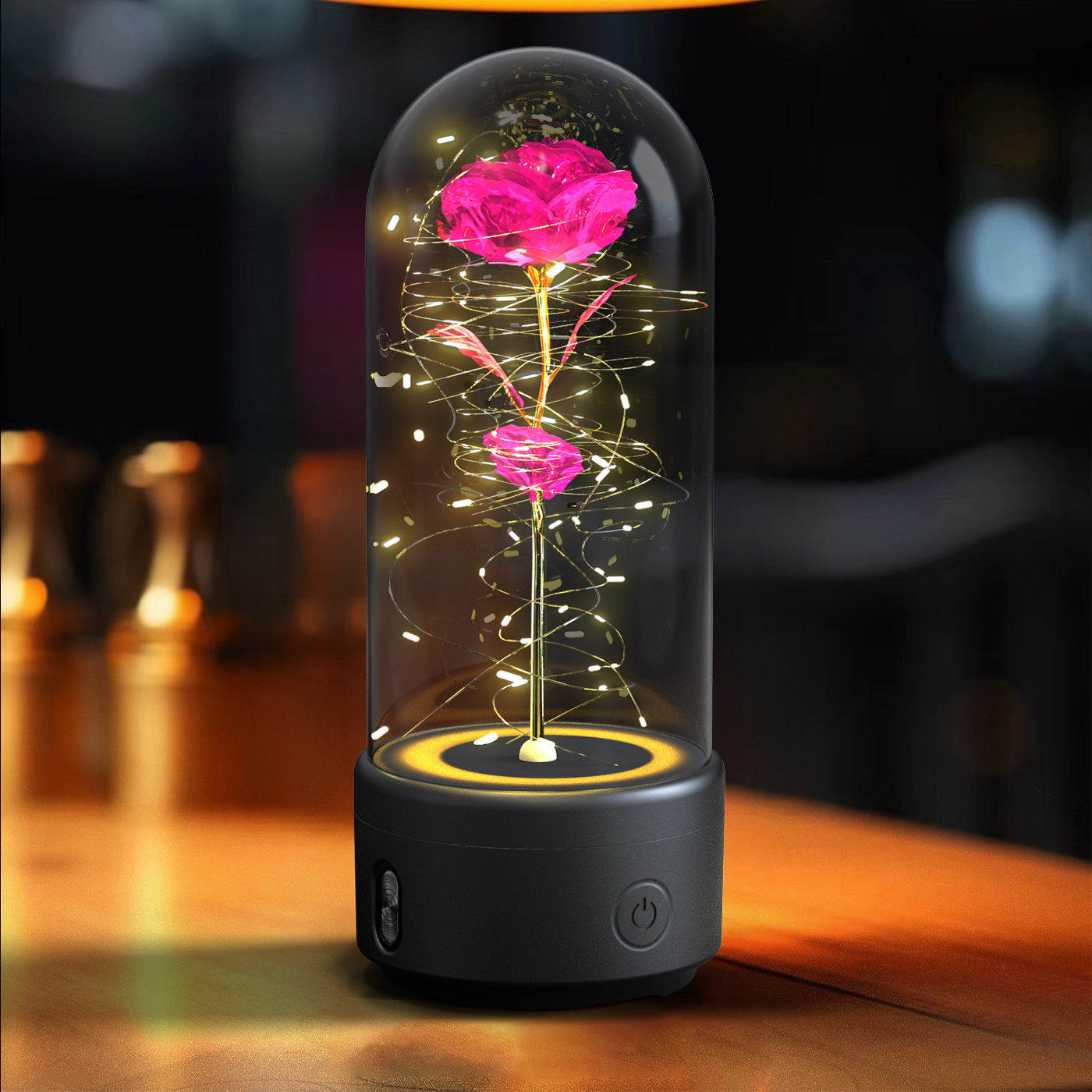 Creative 2-in-1 Rose LED Light and Bluetooth Speaker