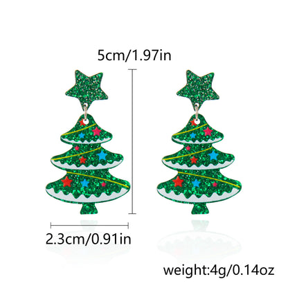 Women’s Fashion Acrylic Christmas Earrings – Festive Holiday Jewelry