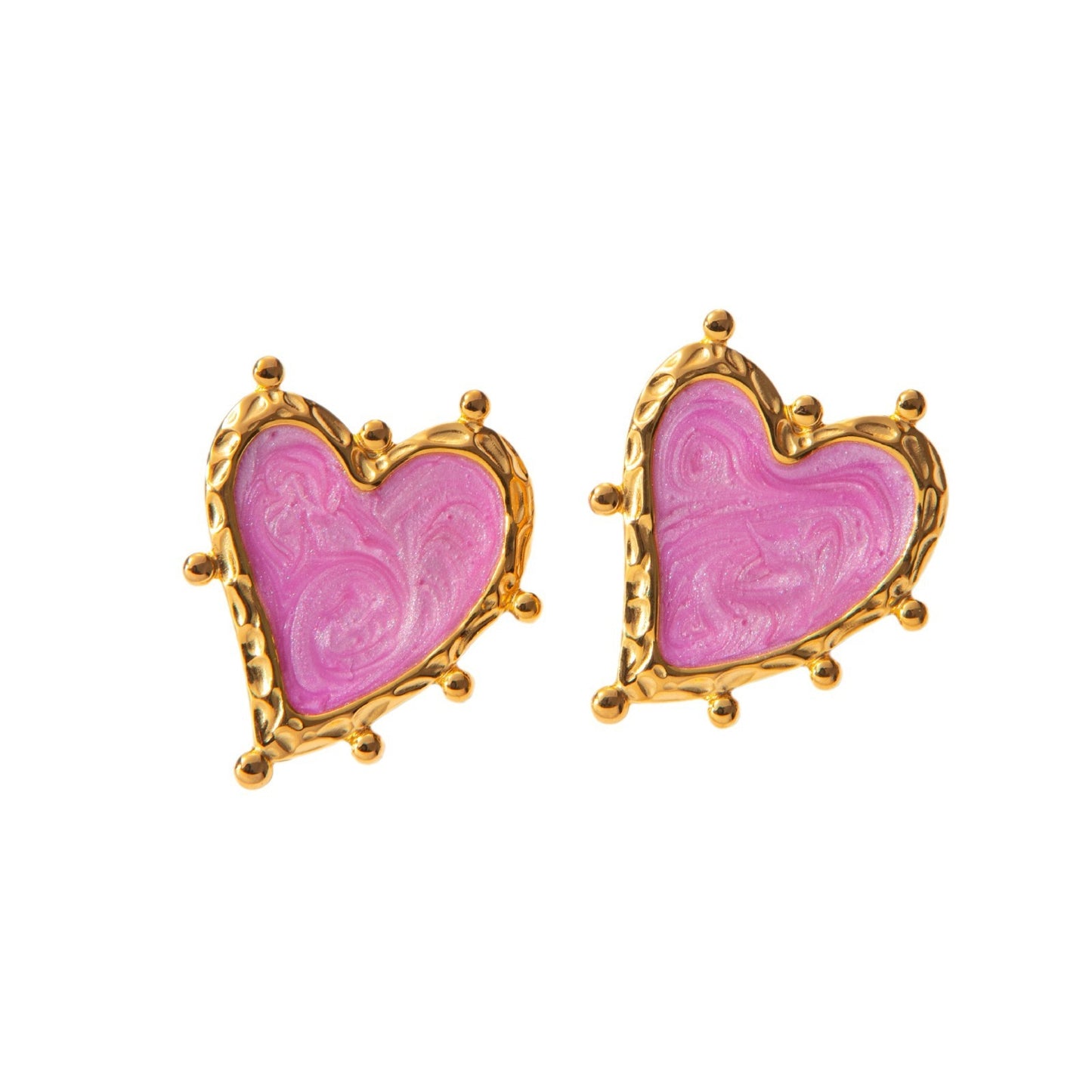 Sweet Magic Purple Love Stainless Steel Earrings