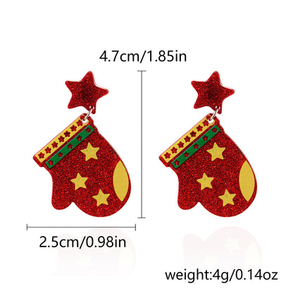 Women’s Fashion Acrylic Christmas Earrings – Festive Holiday Jewelry