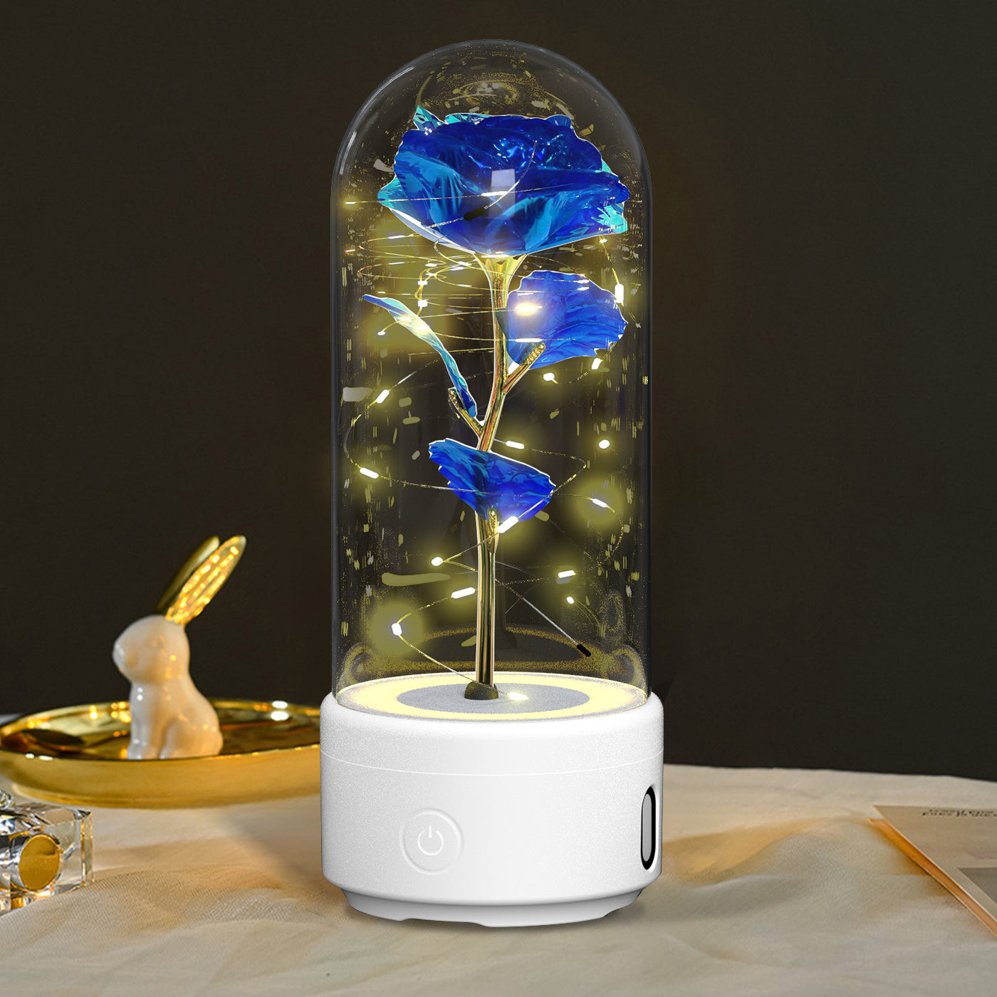 Creative 2-in-1 Rose LED Light and Bluetooth Speaker