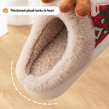 Cozy Non-Slip Christmas Elk Plush Slippers