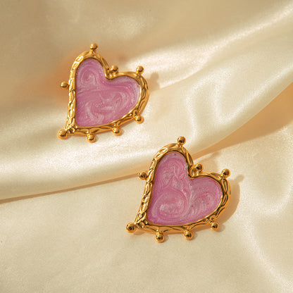 Sweet Magic Purple Love Stainless Steel Earrings