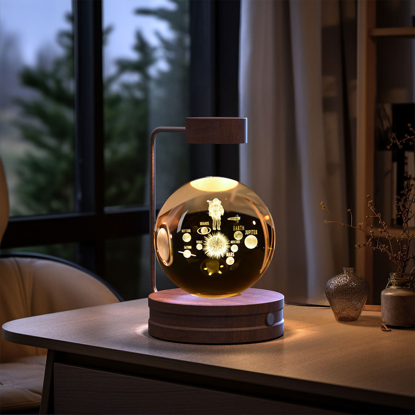 Crystal Ball Cosmic Night Light – USB-Powered