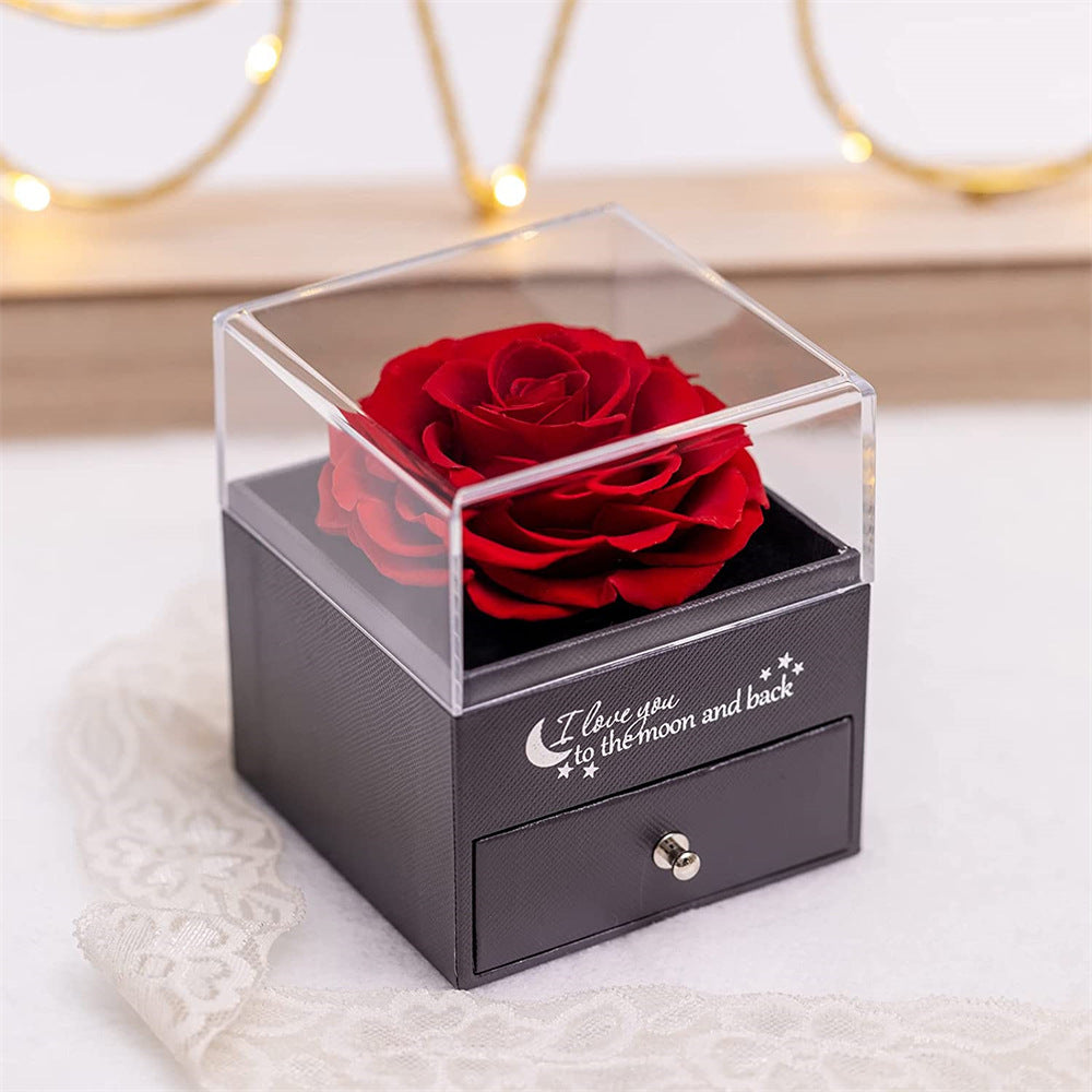 Love Necklace with Preserved Fresh Flower Gift Box