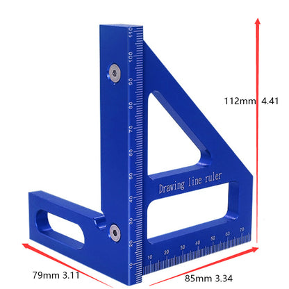 Durable Aluminum Alloy Woodworking Ruler - Precision Angular Measurements