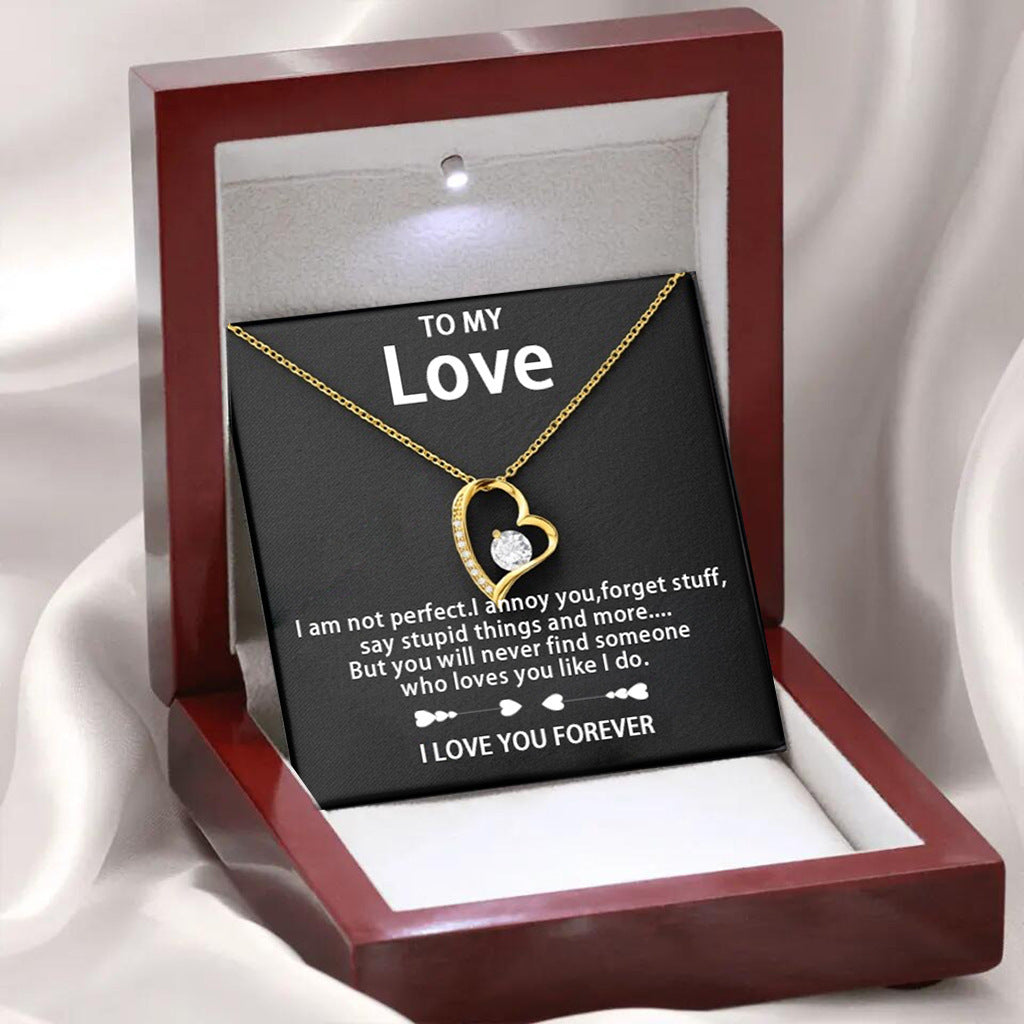 Love Necklace with Preserved Fresh Flower Gift Box