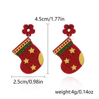 Women’s Fashion Acrylic Christmas Earrings – Festive Holiday Jewelry