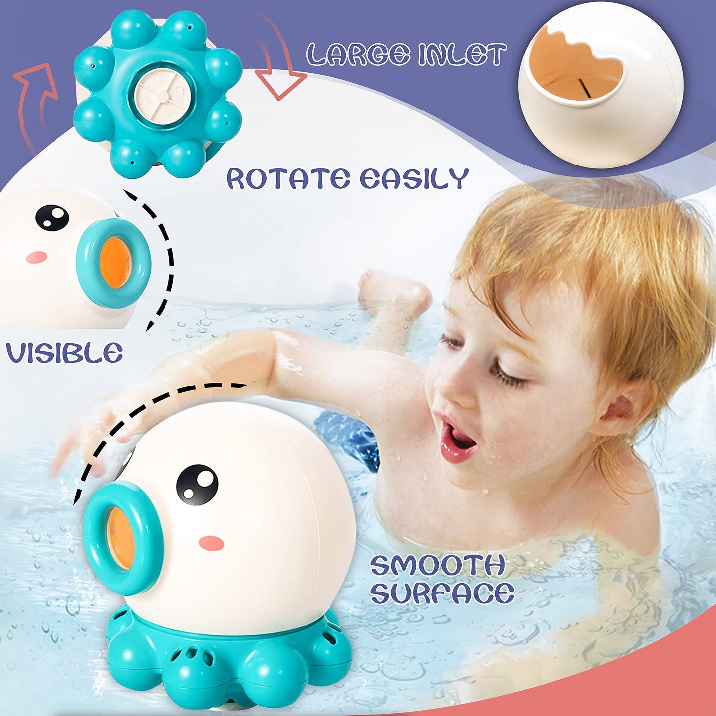 Octopus Fountain Bath Toy – Fun Water Jet Rotating Shower for Kids