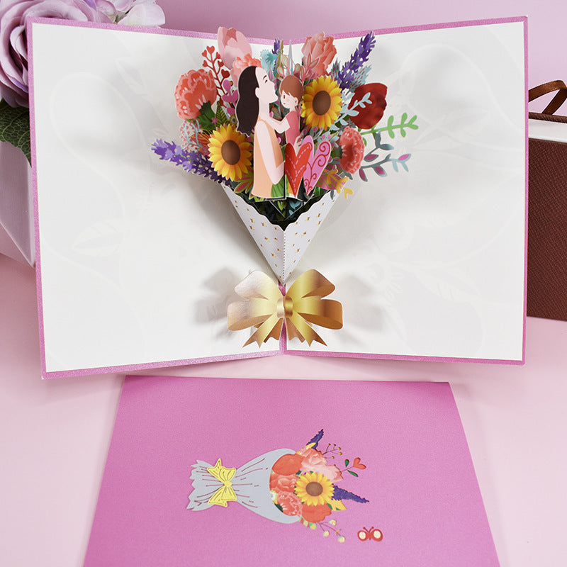 3D PopUp Flower Bouquet Cards Gift