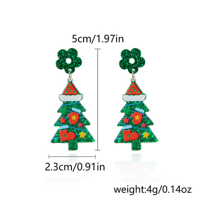 Women’s Fashion Acrylic Christmas Earrings – Festive Holiday Jewelry